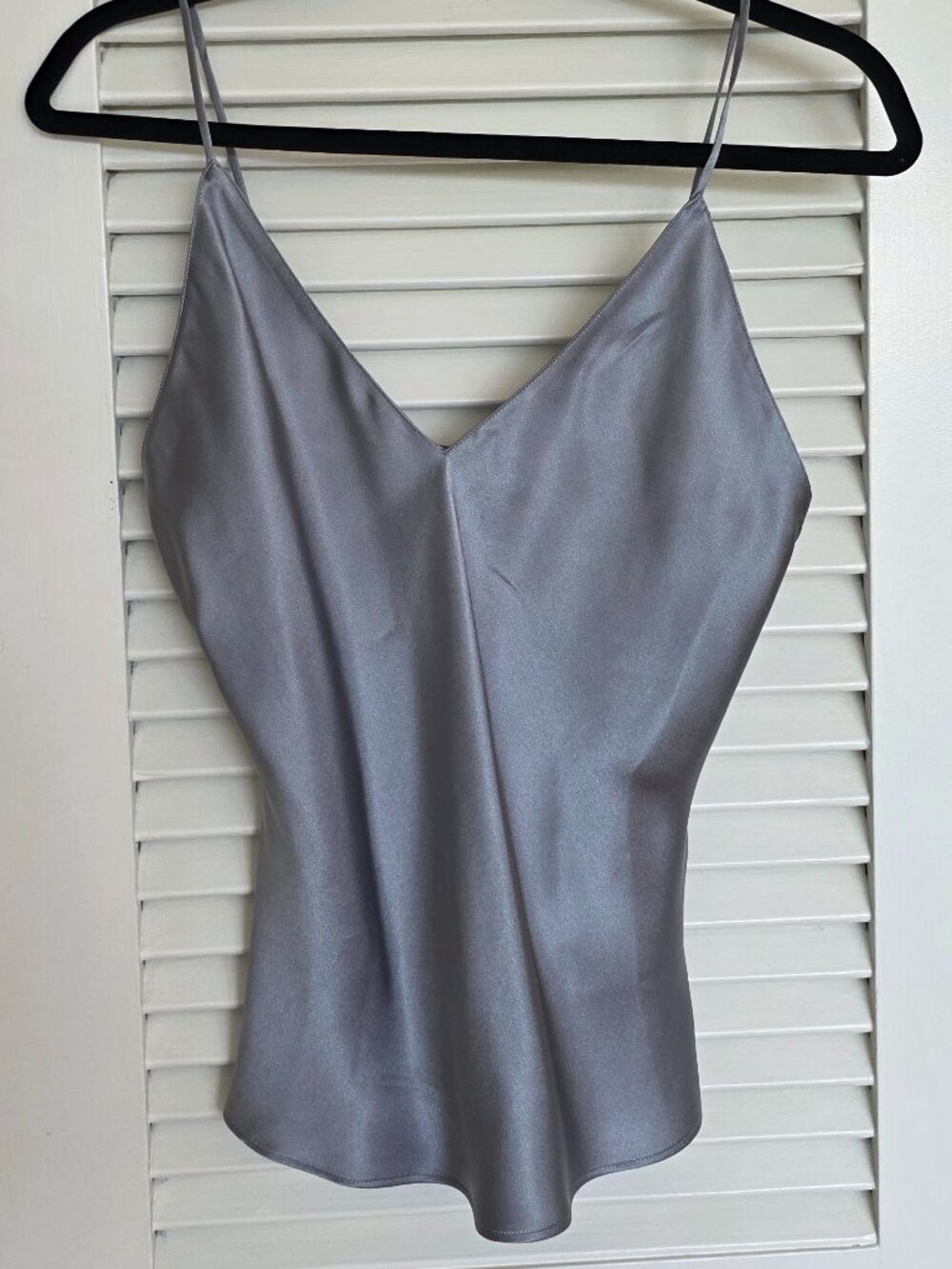 Anine Bing Ellen Silk Camisole Tank Light Blue X-Small